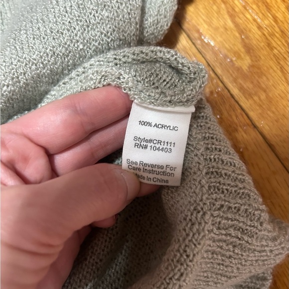 MINE Sweater Womens M Gray Speckled Pom Poms Pullover - Picture 8 of 8